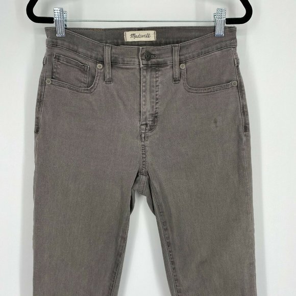 Madewell 9" High Rise Skinny Fit Jeans Womens Size 26 Stretch Raw Hem Denim Gray - Picture 2 of 12